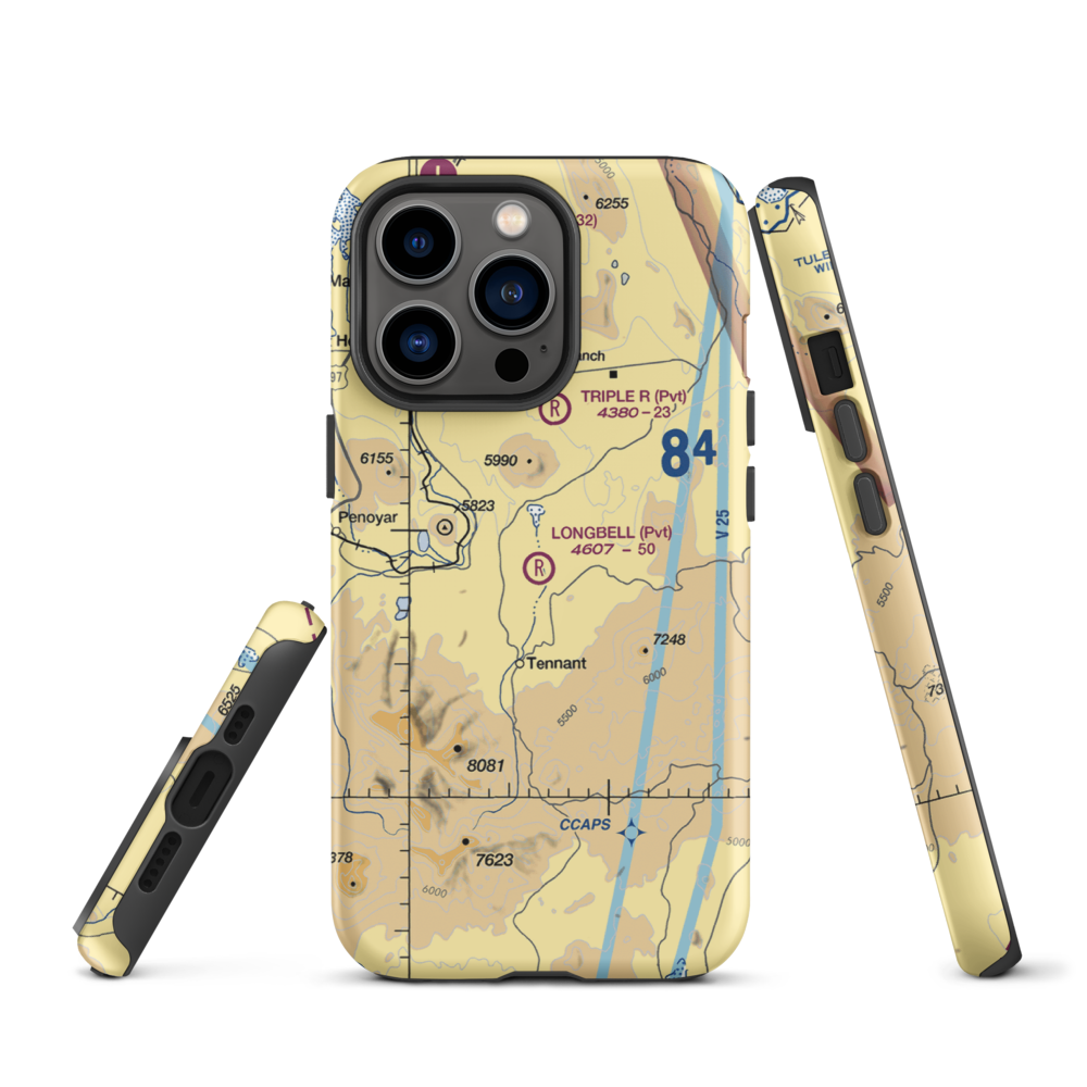 Longbell Ranch Airport (2CL3) VFR Sectional  Tough iPhone Case iPhone 13 Pro model shown