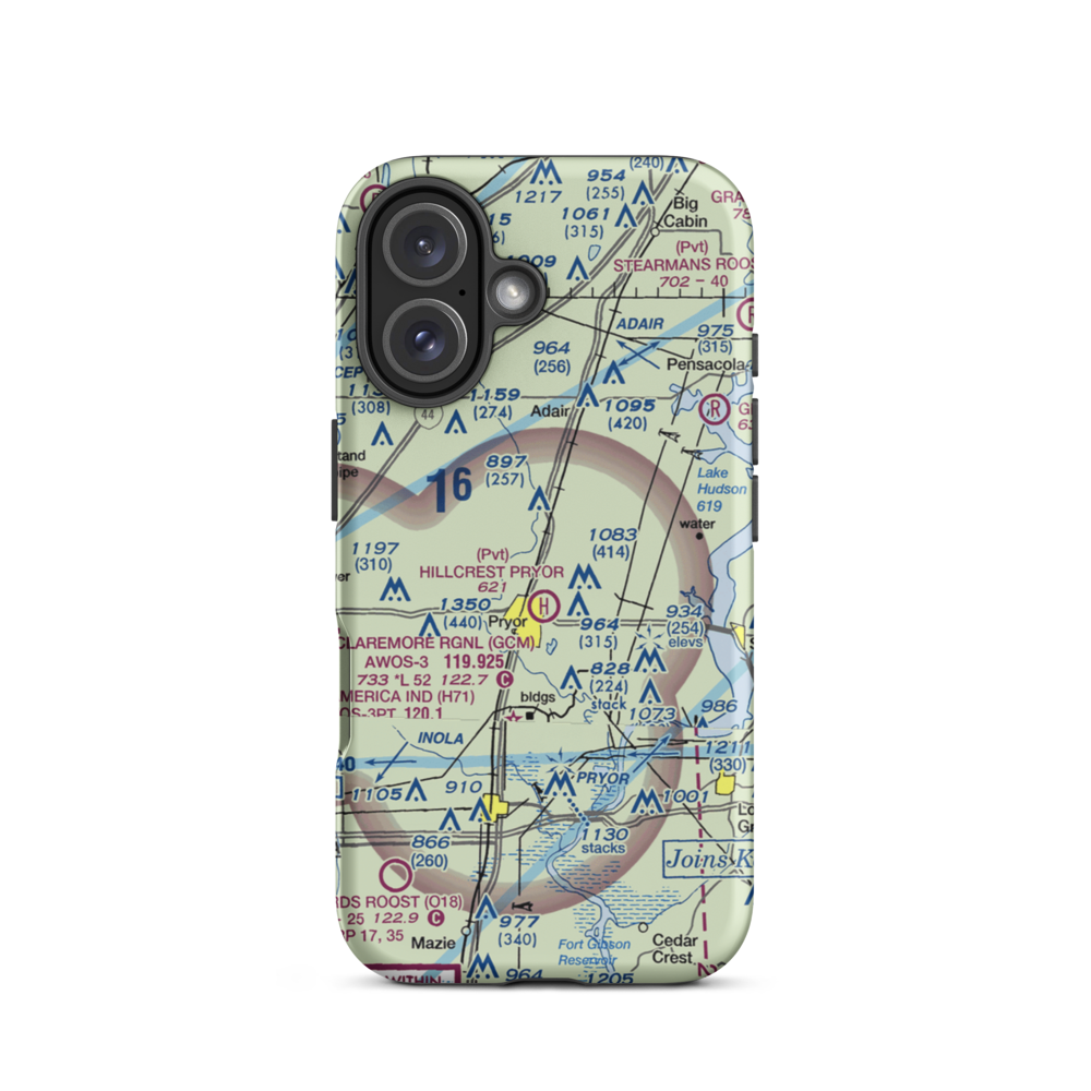 Longs Airport North Airport (OK21) VFR Sectional  Tough iPhone Case iPhone 16 model shown
