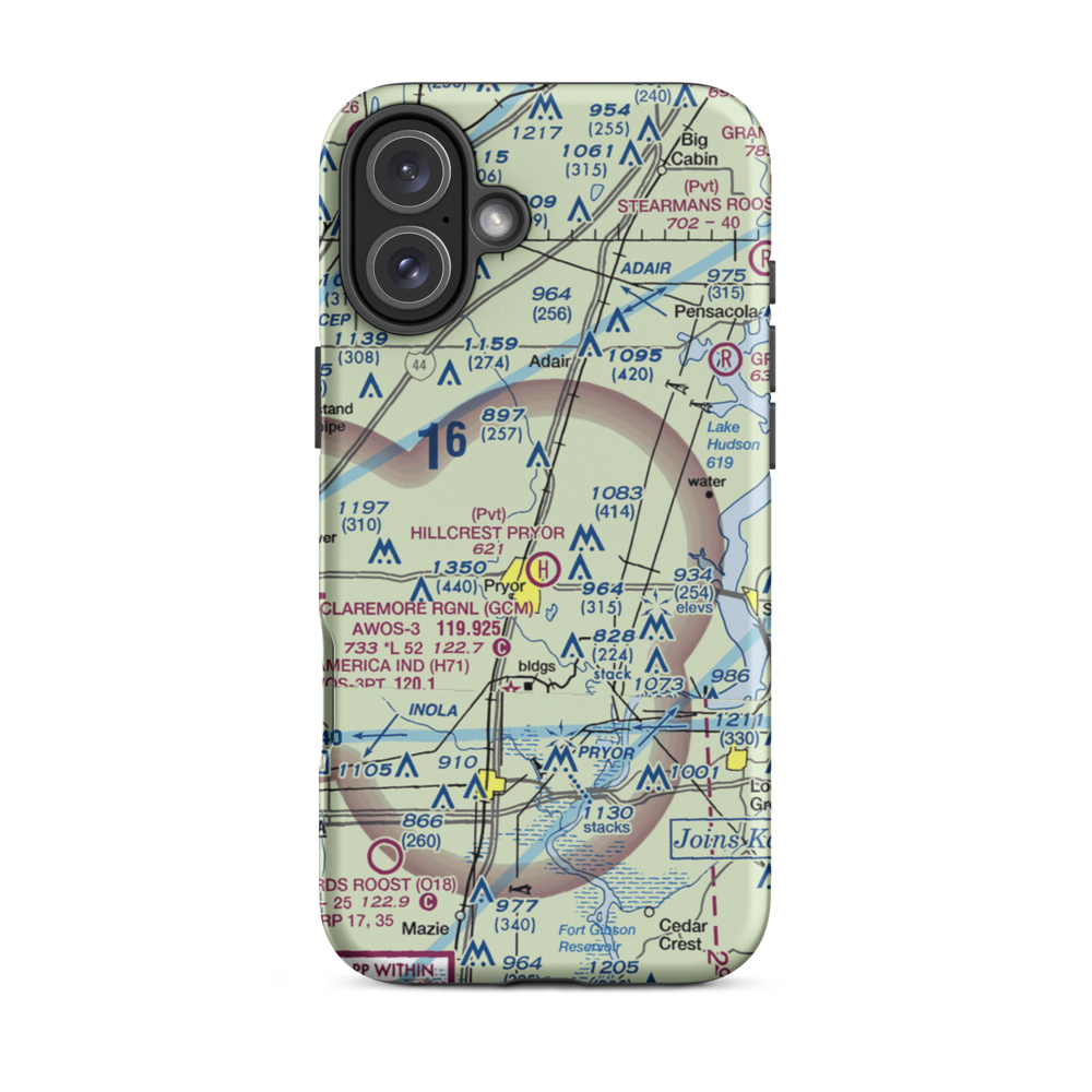 Longs Airport North Airport (OK21) VFR Sectional  Tough iPhone Case iPhone 16 Plus model shown