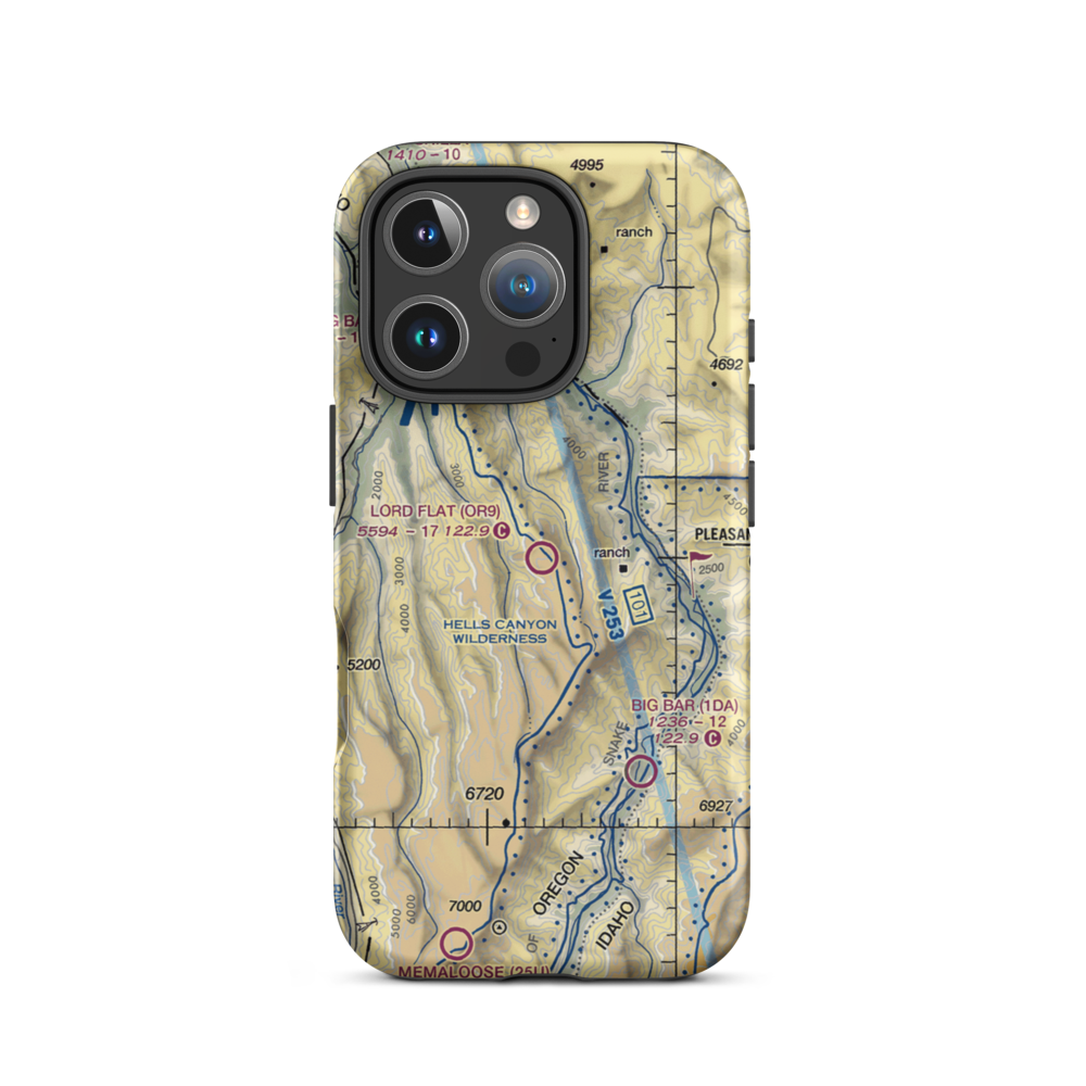 Lord Flat Airport (OR9) VFR Sectional  Tough iPhone Case iPhone 16 Pro model shown