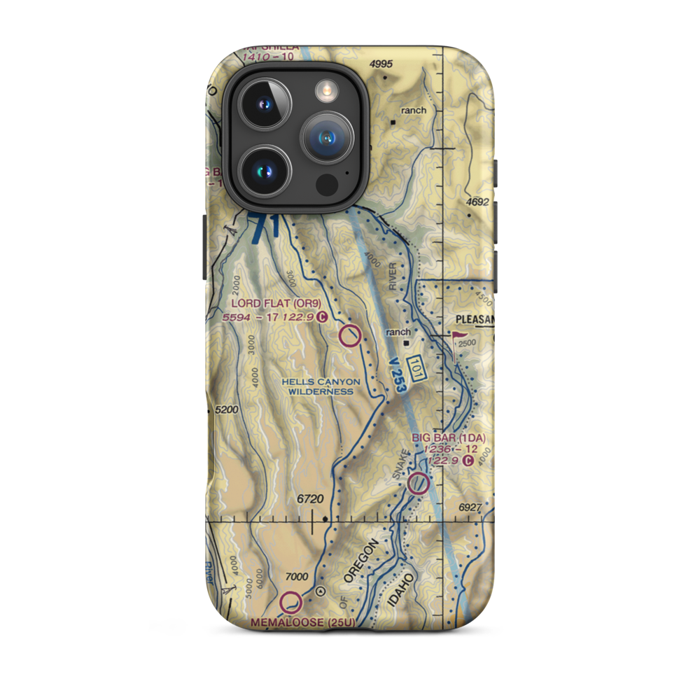 Lord Flat Airport (OR9) VFR Sectional  Tough iPhone Case iPhone 16 Pro Max model shown