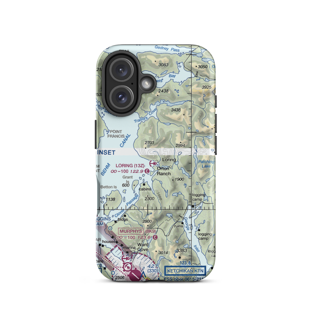 Loring Seaplane Base (13Z) VFR Sectional  Tough iPhone Case iPhone 16 model shown