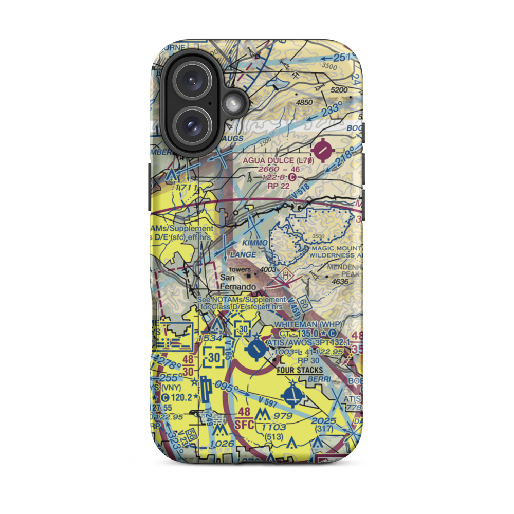 Los Angeles County Fire Station Nr 123 Heliport (80L) VFR Sectional  Tough iPhone Case iPhone 16 Plus model shown