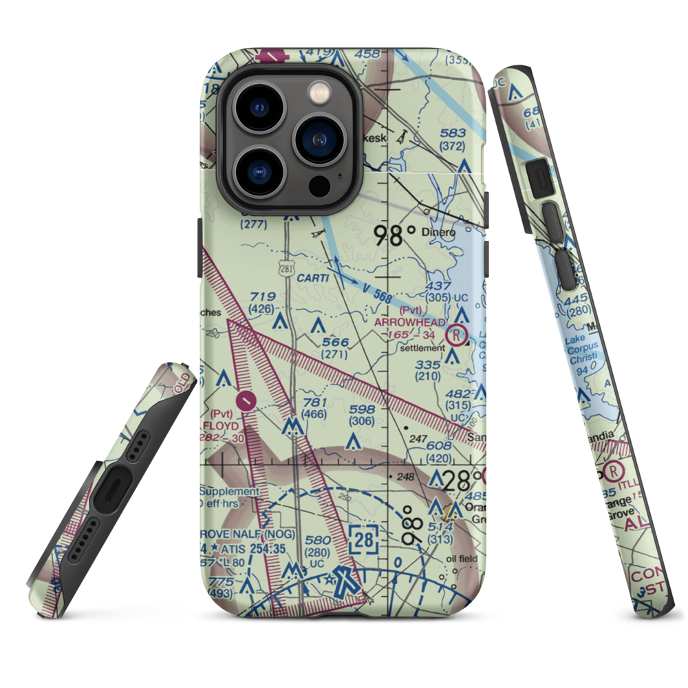 Los Ebanos Ranch Airport (6TA9) VFR Sectional  Tough iPhone Case iPhone 14 Pro Max model shown