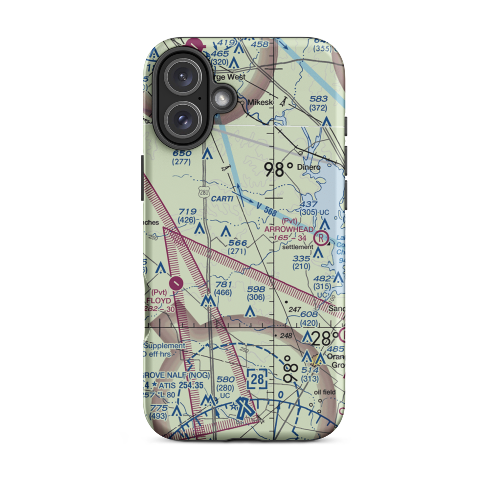 Los Ebanos Ranch Airport (6TA9) VFR Sectional  Tough iPhone Case iPhone 16 Plus model shown