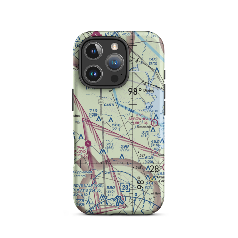 Los Ebanos Ranch Airport (6TA9) VFR Sectional  Tough iPhone Case iPhone 16 Pro model shown
