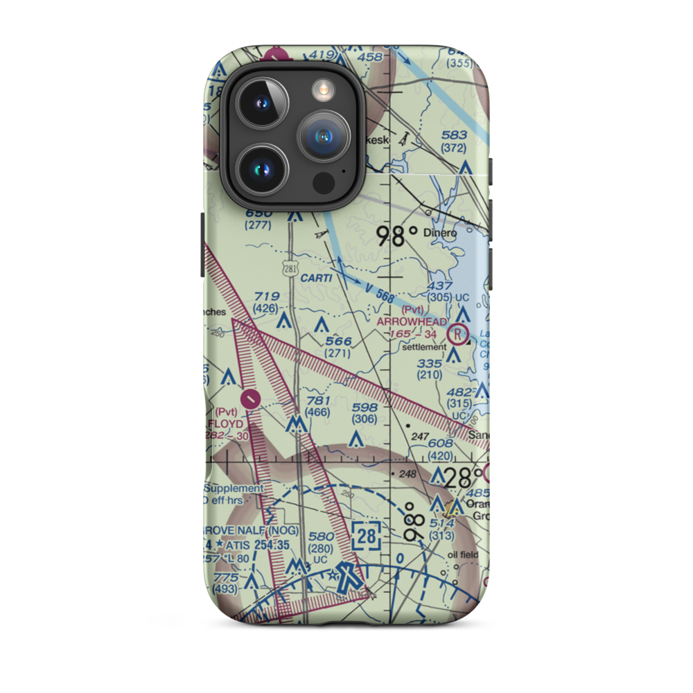 Los Ebanos Ranch Airport (6TA9) VFR Sectional  Tough iPhone Case iPhone 16 Pro Max model shown