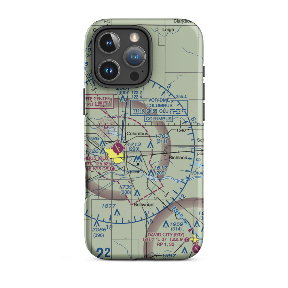 Loseke Airstrip (NE37) VFR Sectional  Tough iPhone Case iPhone 16 Pro Max model shown
