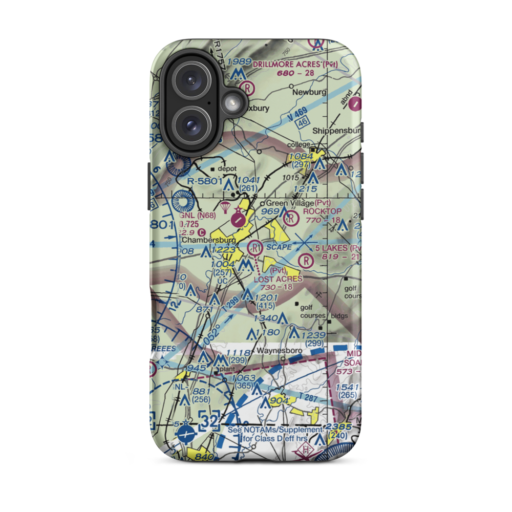 Lost Acres Airport (8PN0) VFR Sectional  Tough iPhone Case iPhone 16 Plus model shown