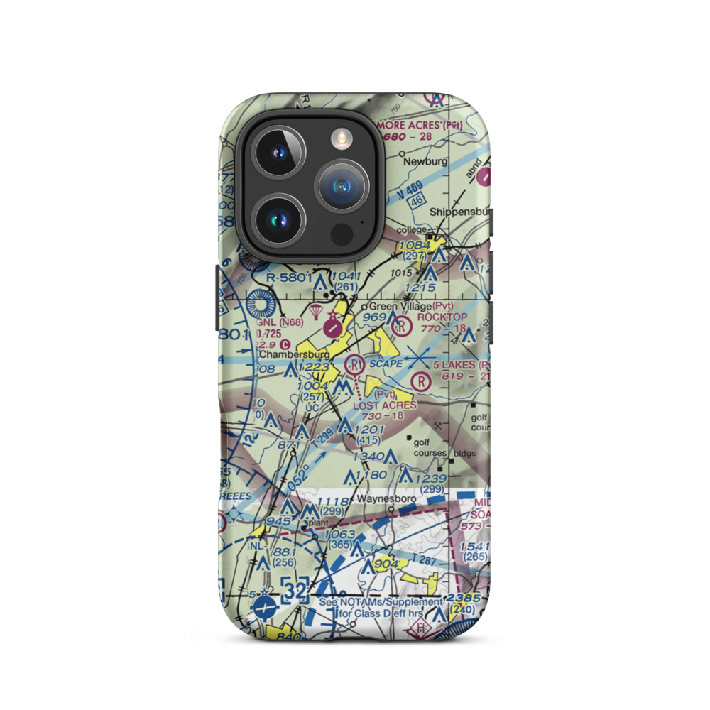 Lost Acres Airport (8PN0) VFR Sectional  Tough iPhone Case iPhone 16 Pro model shown