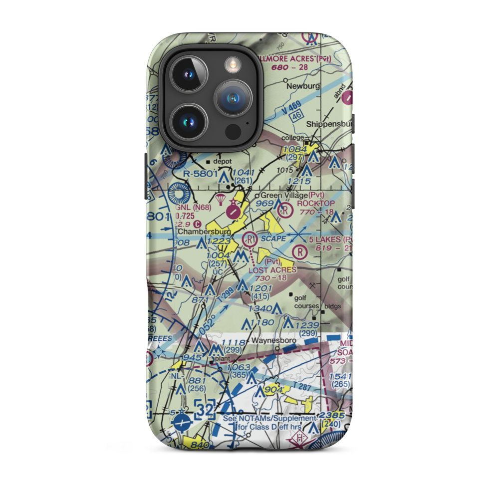 Lost Acres Airport (8PN0) VFR Sectional  Tough iPhone Case iPhone 16 Pro Max model shown