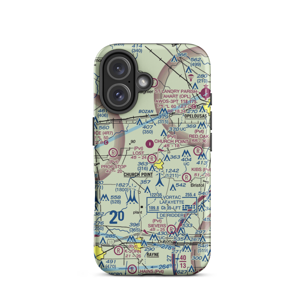 Lost Airfield (71LA) VFR Sectional  Tough iPhone Case iPhone 16 model shown