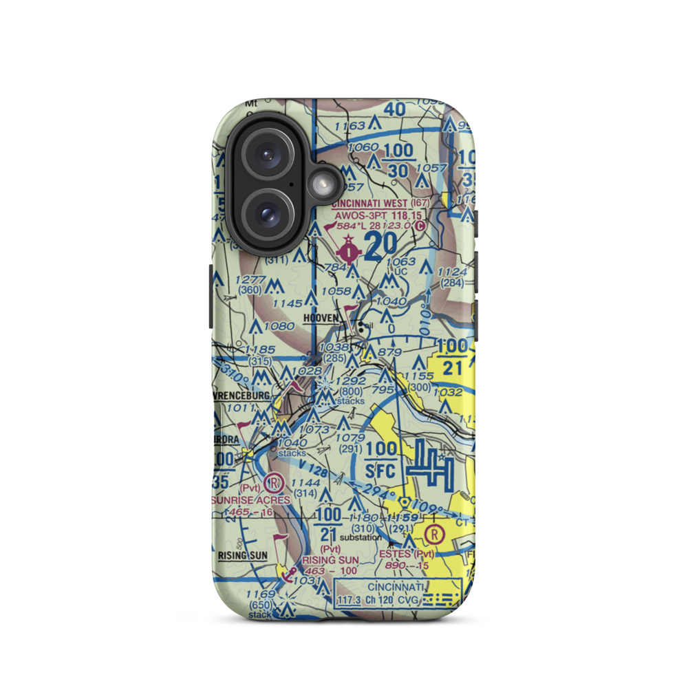 Lost Bridge Airport (OA16) VFR Sectional  Tough iPhone Case iPhone 16 model shown