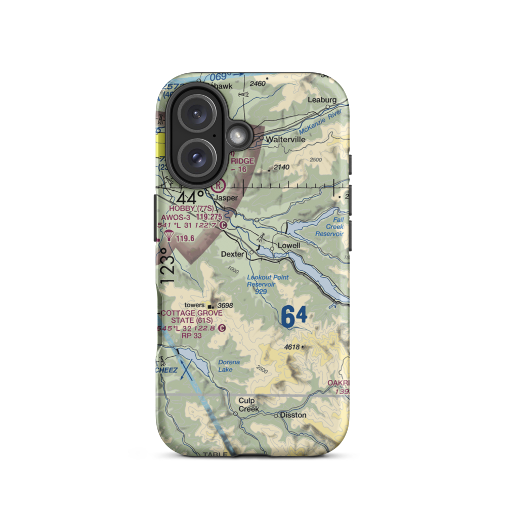 Lost Creek Airport (82OR) VFR Sectional  Tough iPhone Case iPhone 16 model shown