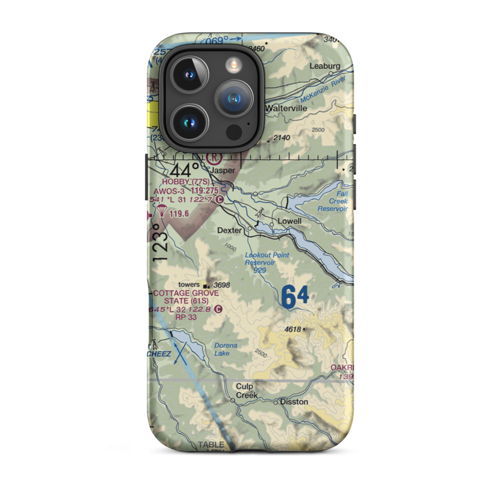 Lost Creek Airport (82OR) VFR Sectional  Tough iPhone Case iPhone 16 Pro Max model shown
