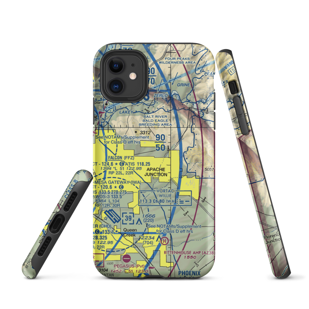 Lost Dutchman Heliport (H31) VFR Sectional  Tough iPhone Case iPhone 11 model shown