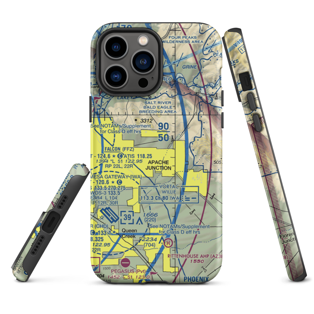 Lost Dutchman Heliport (H31) VFR Sectional  Tough iPhone Case iPhone 13 Pro Max model shown