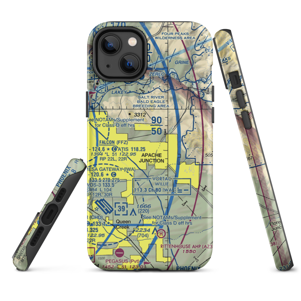 Lost Dutchman Heliport (H31) VFR Sectional  Tough iPhone Case iPhone 14 Plus model shown