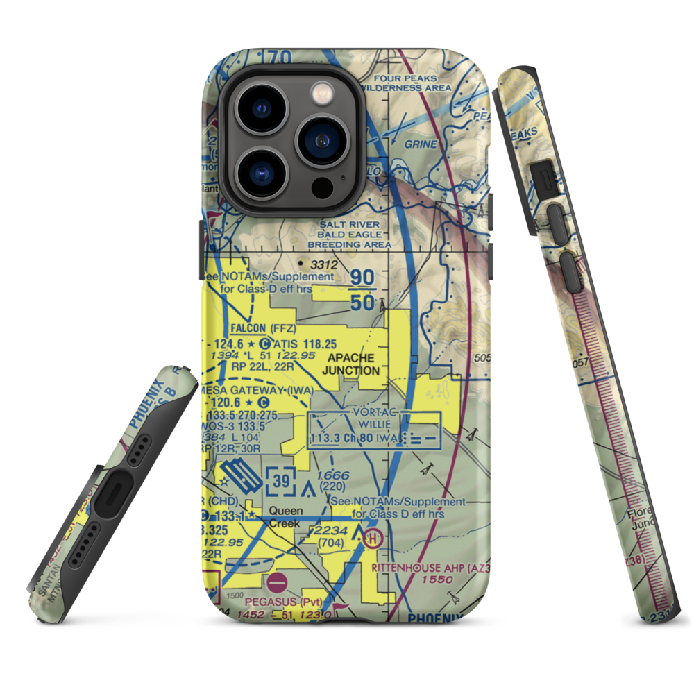 Lost Dutchman Heliport (H31) VFR Sectional  Tough iPhone Case iPhone 14 Pro Max model shown