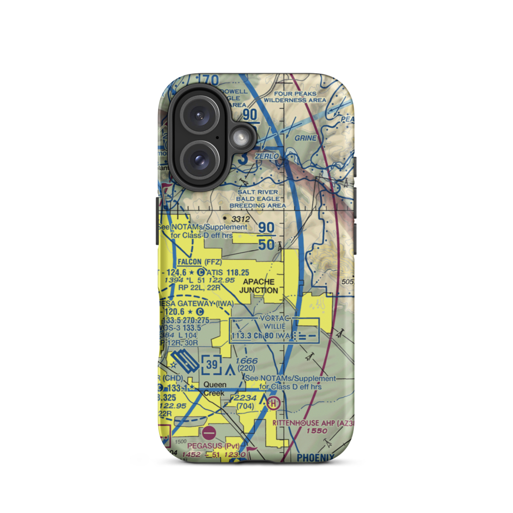 Lost Dutchman Heliport (H31) VFR Sectional  Tough iPhone Case iPhone 16 model shown