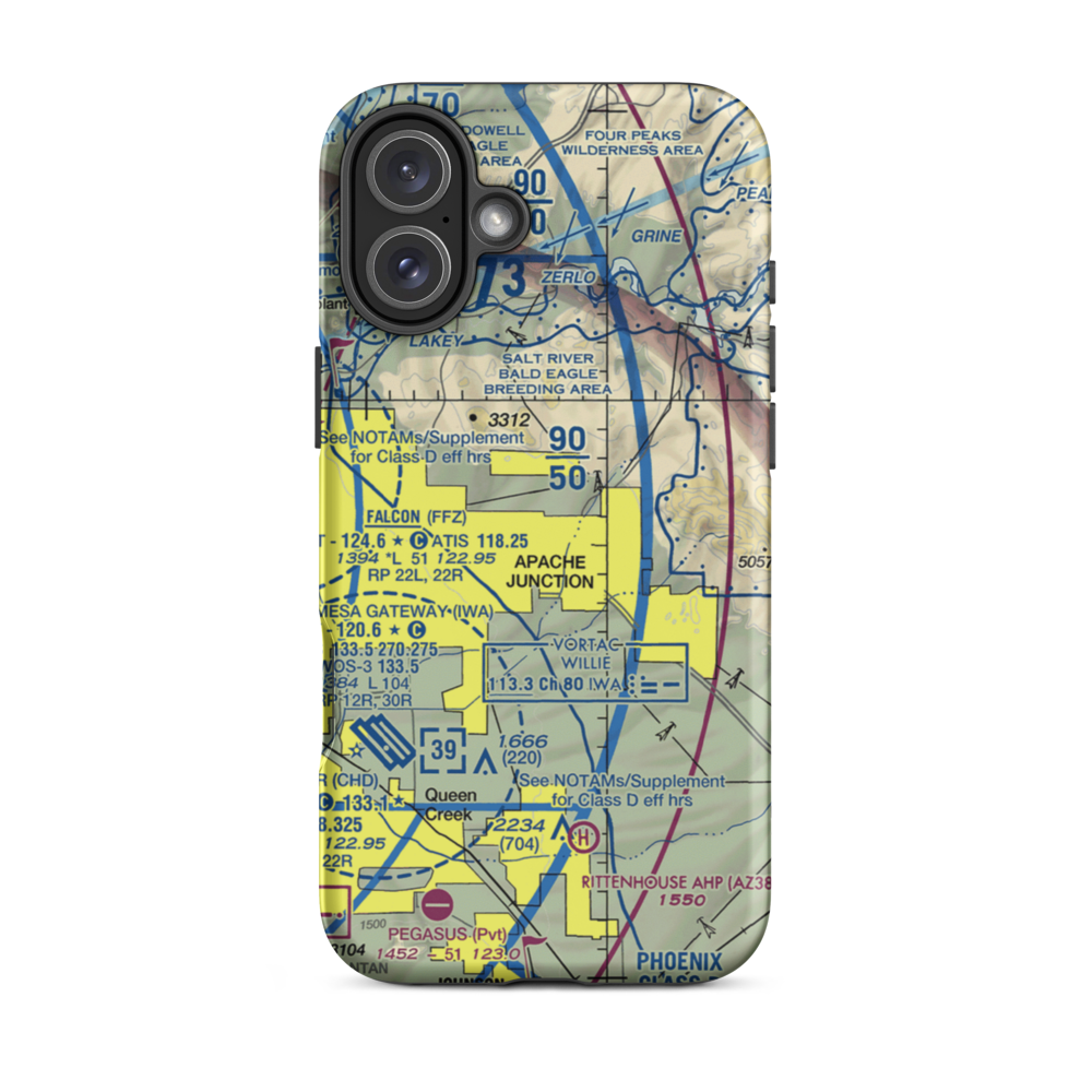 Lost Dutchman Heliport (H31) VFR Sectional  Tough iPhone Case iPhone 16 Plus model shown