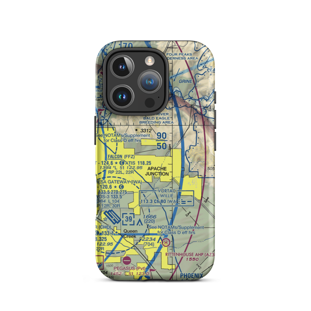 Lost Dutchman Heliport (H31) VFR Sectional  Tough iPhone Case iPhone 16 Pro model shown
