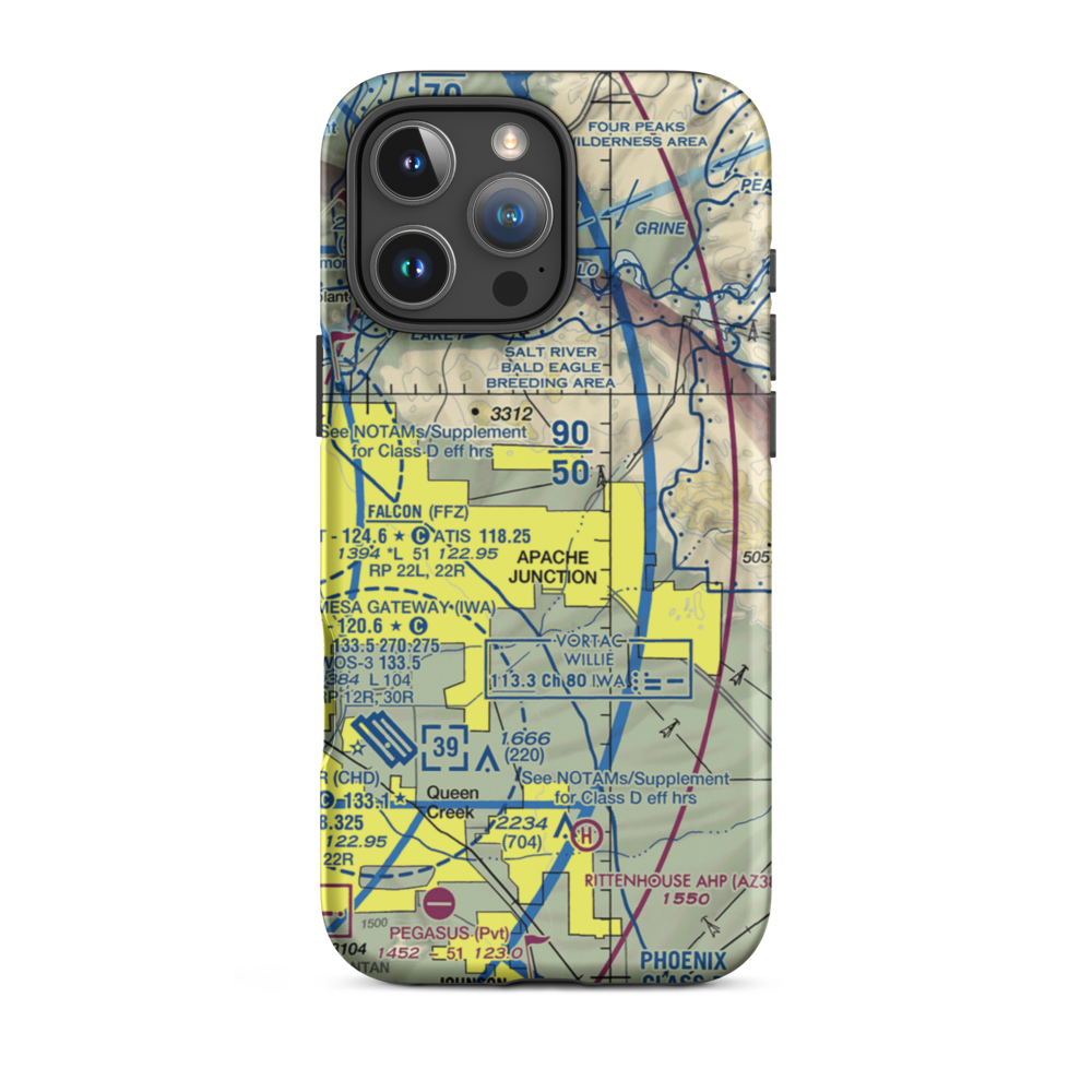 Lost Dutchman Heliport (H31) VFR Sectional  Tough iPhone Case iPhone 16 Pro Max model shown