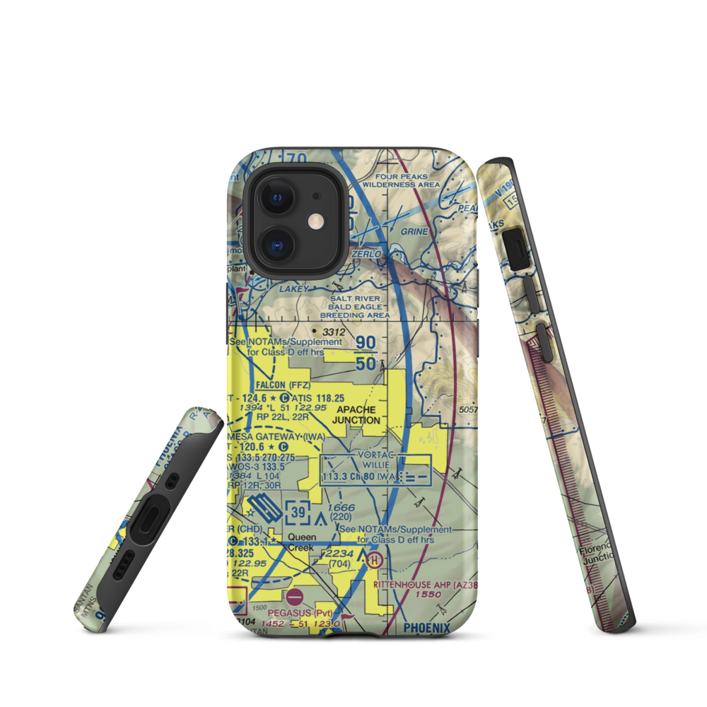 Lost Dutchman Heliport (H31) VFR Sectional  Tough iPhone Case iPhone 12 mini model shown