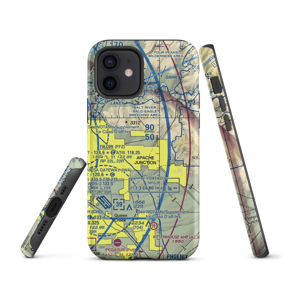 Lost Dutchman Heliport (H31) VFR Sectional  Tough iPhone Case iPhone 12 model shown