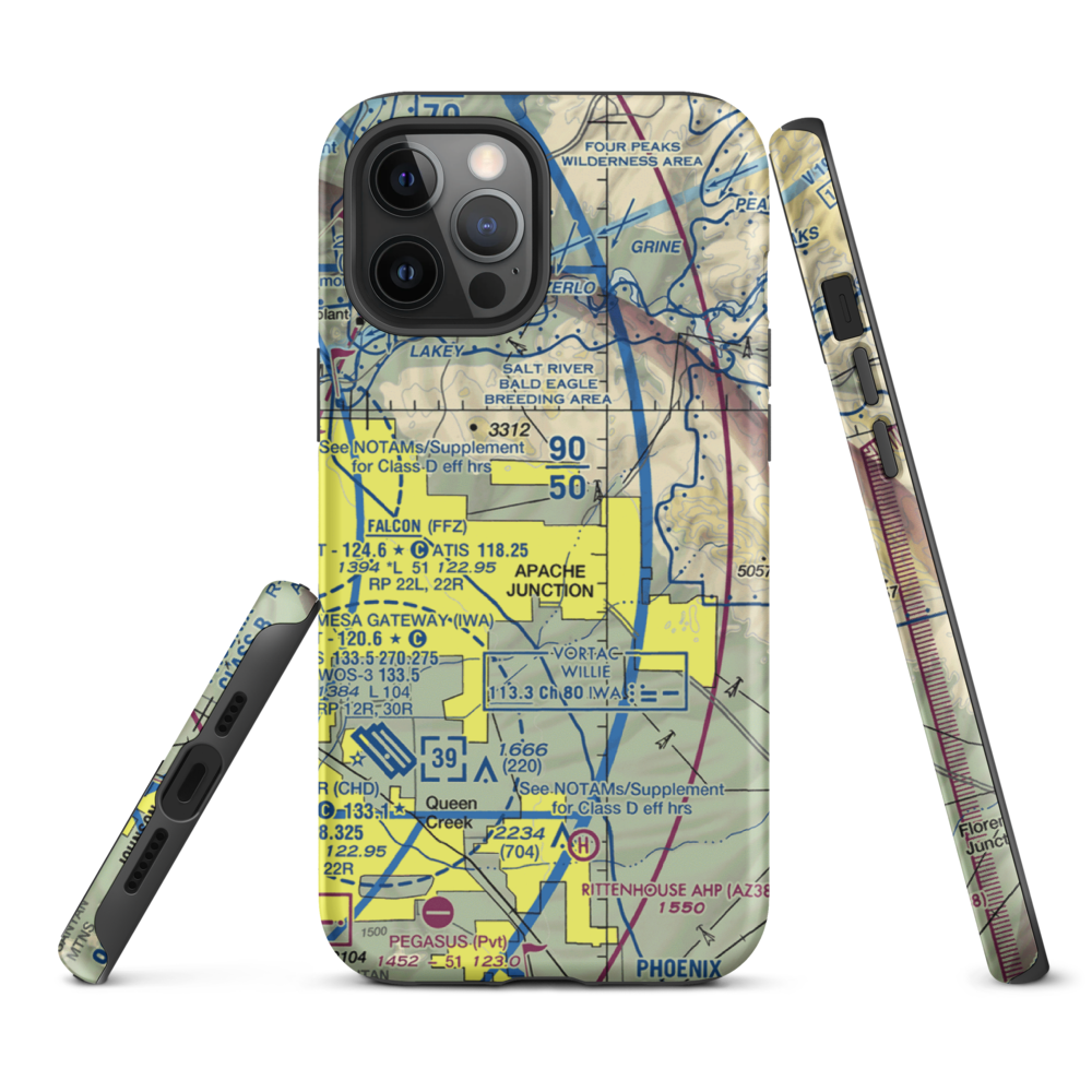 Lost Dutchman Heliport (H31) VFR Sectional  Tough iPhone Case iPhone 12 Pro Max model shown