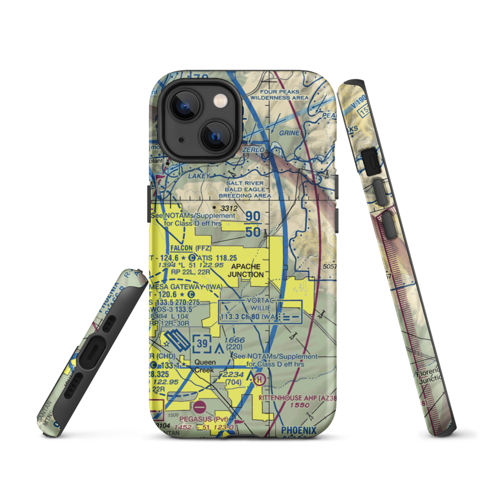 Lost Dutchman Heliport (H31) VFR Sectional  Tough iPhone Case iPhone 13 model shown