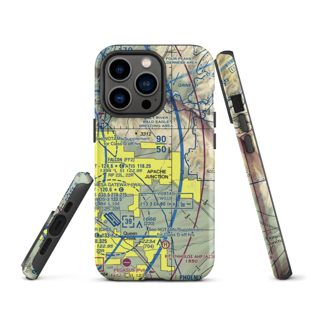 Lost Dutchman Heliport (H31) VFR Sectional  Tough iPhone Case iPhone 13 Pro model shown