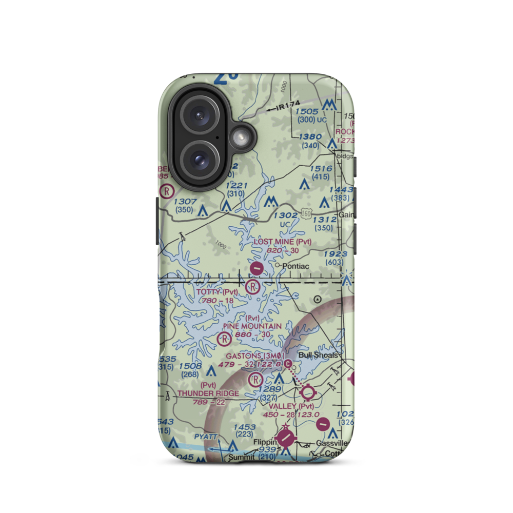Lost Mine Airport (MO56) VFR Sectional  Tough iPhone Case iPhone 16 model shown
