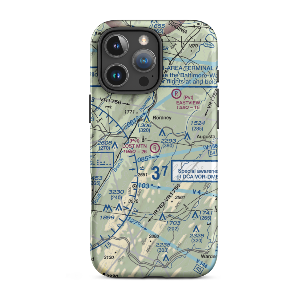 Lost Mountain Airport (WV06) VFR Sectional  Tough iPhone Case iPhone 16 Pro Max model shown