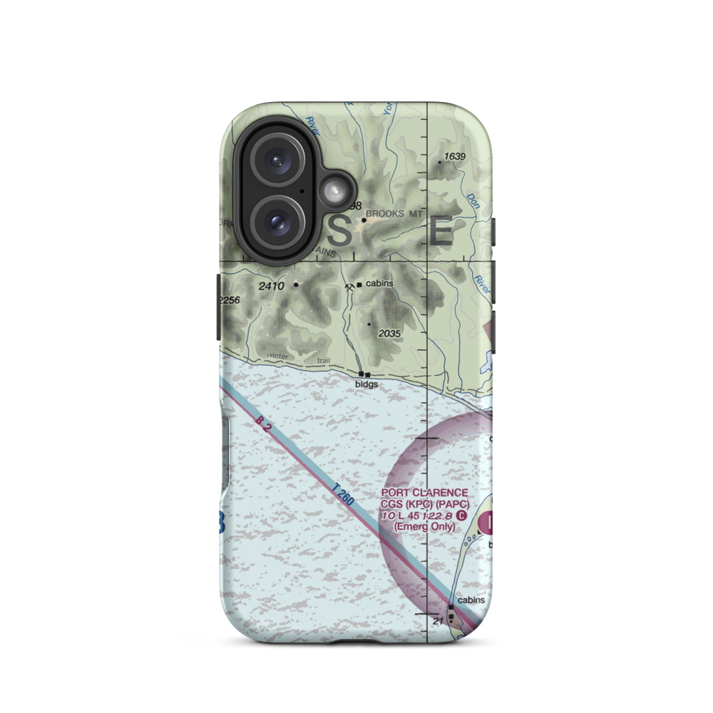 Lost River 1 Airport (LSR) VFR Sectional  Tough iPhone Case iPhone 16 model shown