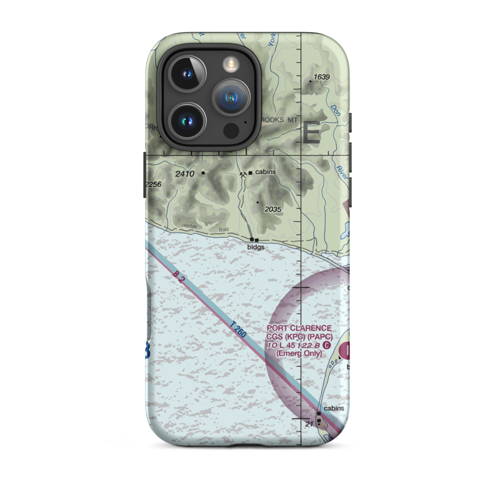 Lost River 1 Airport (LSR) VFR Sectional  Tough iPhone Case iPhone 16 Pro Max model shown