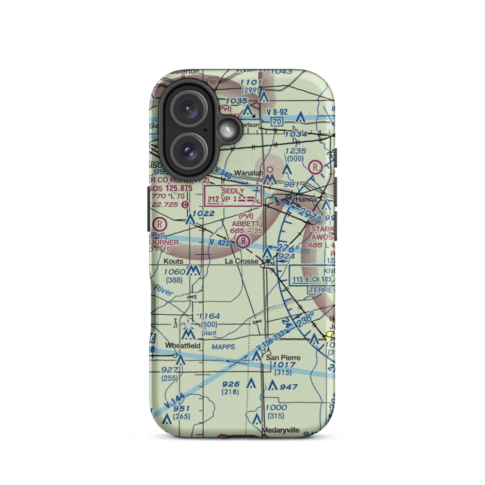 Lou Abbett Farms Airport (II18) VFR Sectional  Tough iPhone Case iPhone 16 model shown