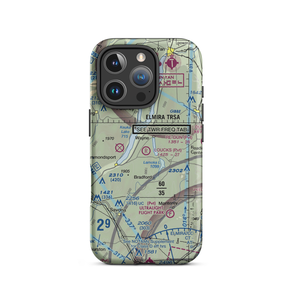 Loucks Airport (25NK) VFR Sectional  Tough iPhone Case iPhone 16 Pro model shown