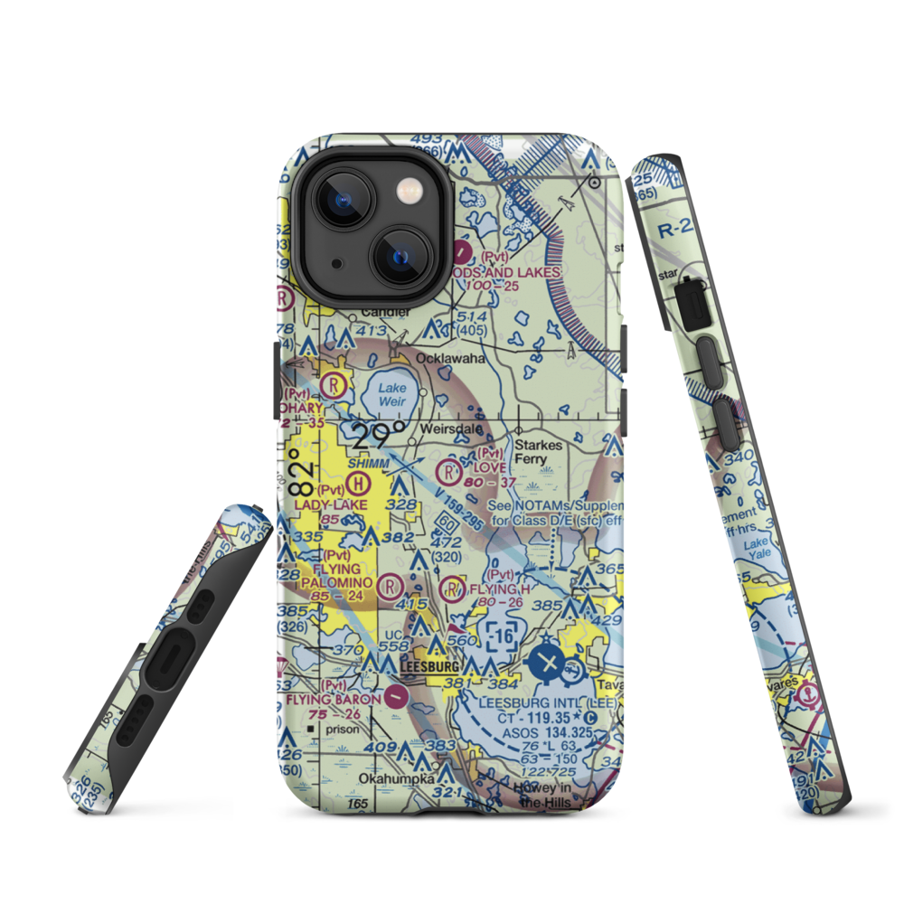 Love Field (97FL) VFR Sectional  Tough iPhone Case iPhone 14 model shown