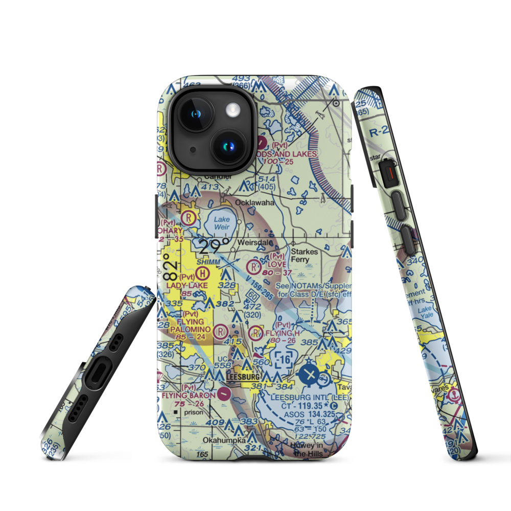 Love Field (97FL) VFR Sectional  Tough iPhone Case iPhone 15 model shown
