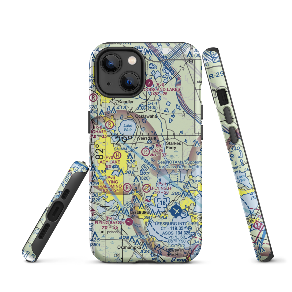 Love Field (97FL) VFR Sectional  Tough iPhone Case iPhone 13 model shown