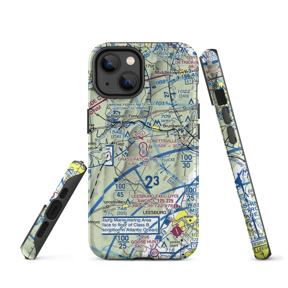 Lovettsville Airfield (VA61) VFR Sectional  Tough iPhone Case iPhone 14 model shown