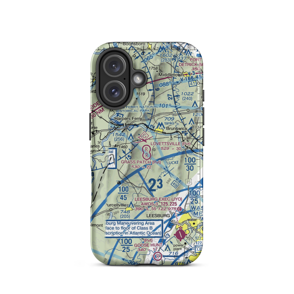 Lovettsville Airfield (VA61) VFR Sectional  Tough iPhone Case iPhone 16 model shown