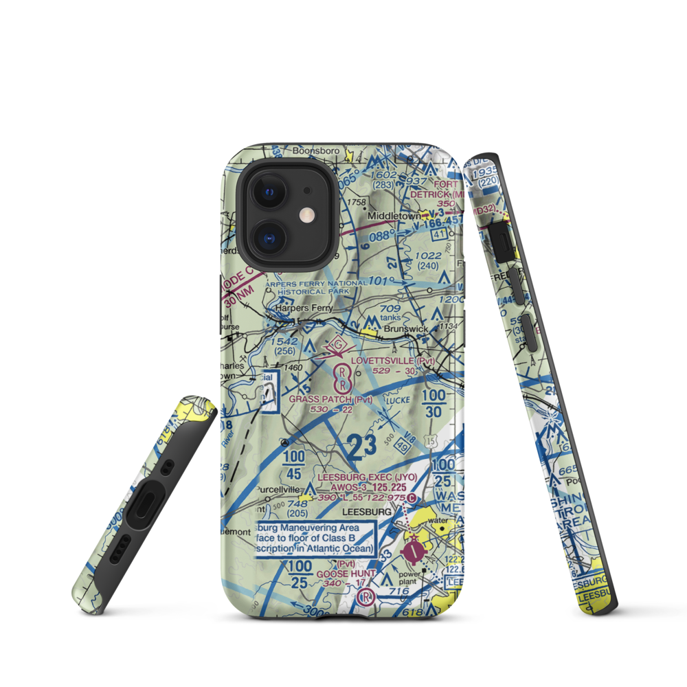 Lovettsville Airfield (VA61) VFR Sectional  Tough iPhone Case iPhone 12 mini model shown
