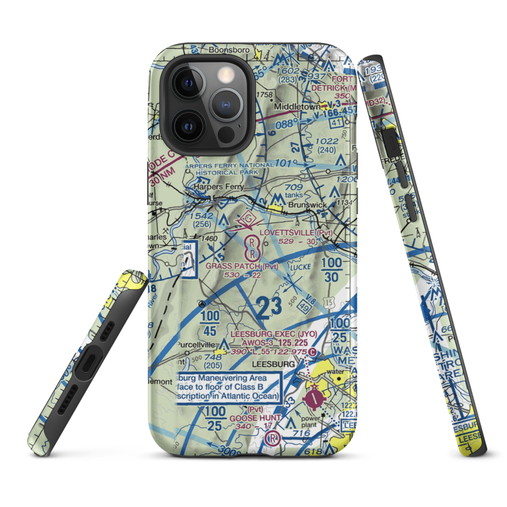 Lovettsville Airfield (VA61) VFR Sectional  Tough iPhone Case iPhone 12 Pro Max model shown