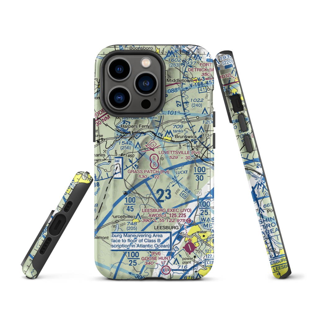 Lovettsville Airfield (VA61) VFR Sectional  Tough iPhone Case iPhone 13 Pro model shown