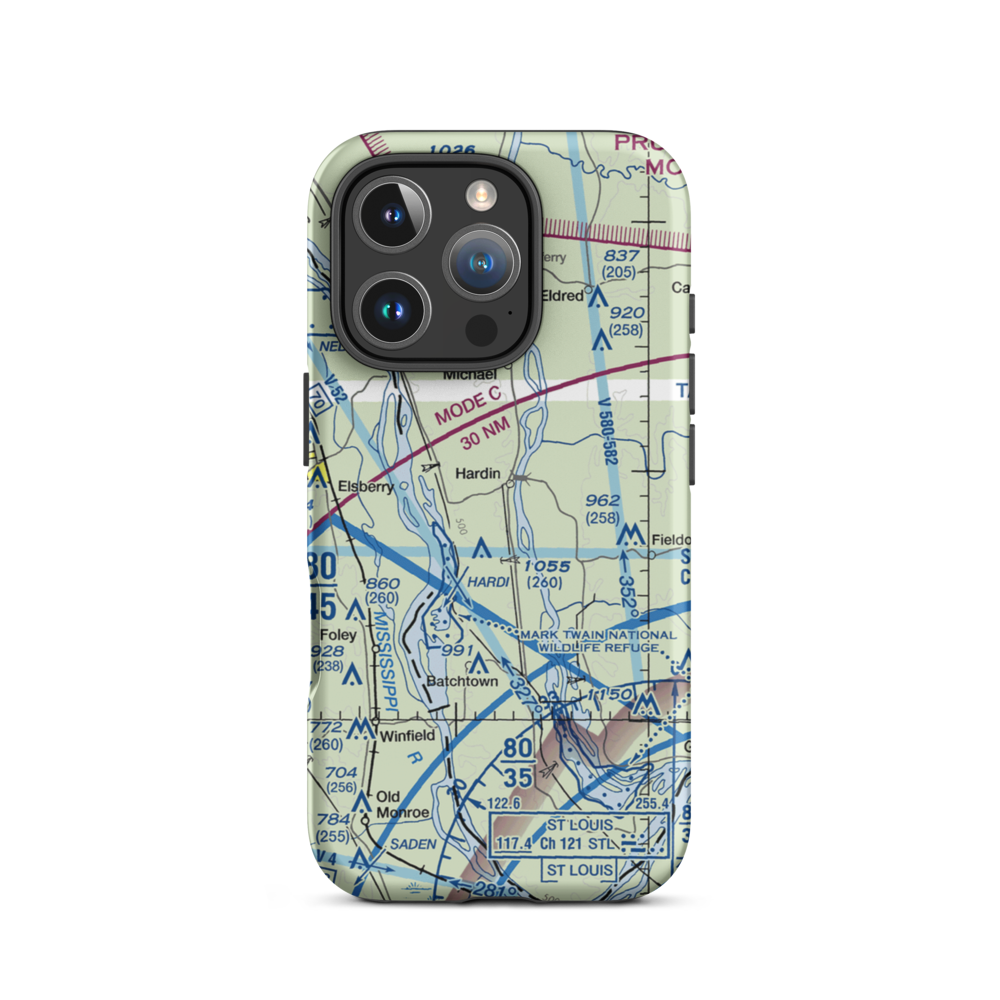 Low and Slow Airport (2IL6) VFR Sectional  Tough iPhone Case iPhone 16 Pro model shown
