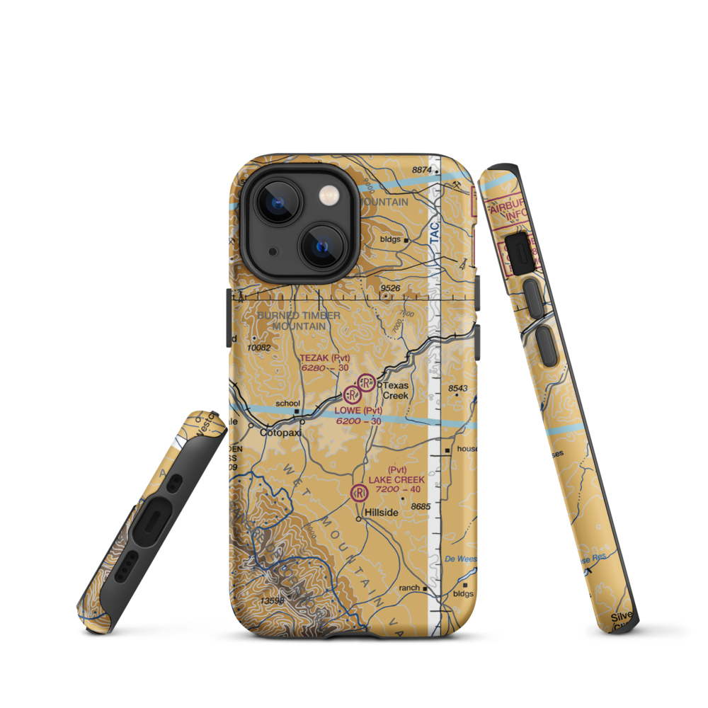 Lowe Airstrip (CD01) VFR Sectional  Tough iPhone Case iPhone 13 mini model shown