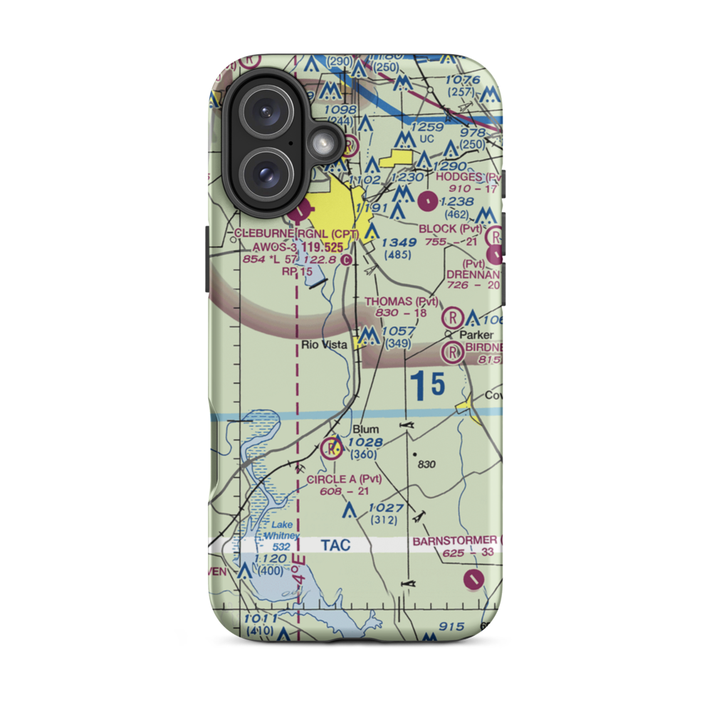 Lowell Smith Jr Airport (3TX6) VFR Sectional  Tough iPhone Case iPhone 16 Plus model shown