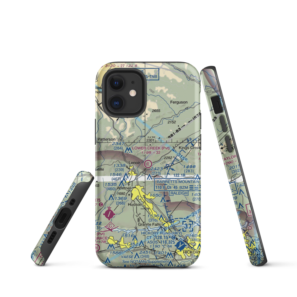 Lower Creek Airport (NC27) VFR Sectional  Tough iPhone Case iPhone 12 mini model shown